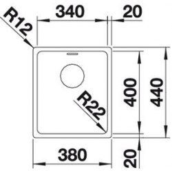 Zlewozmywak Blanco ANDANO 340-IF z korkiem InFino 522 953